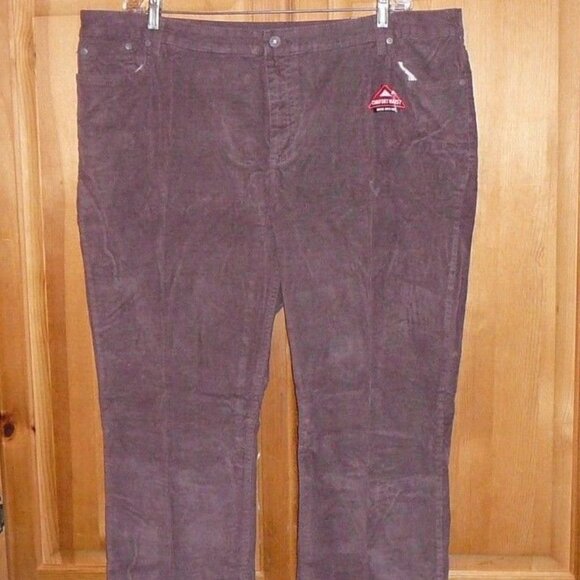 ST JOHN'S BAY NWT Womans Plus Size 24W Purple Stretch Fit Corduroy Pants - Picture 1 of 5